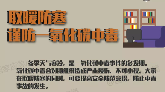取暖防寒，小心一氧化碳中毒！
