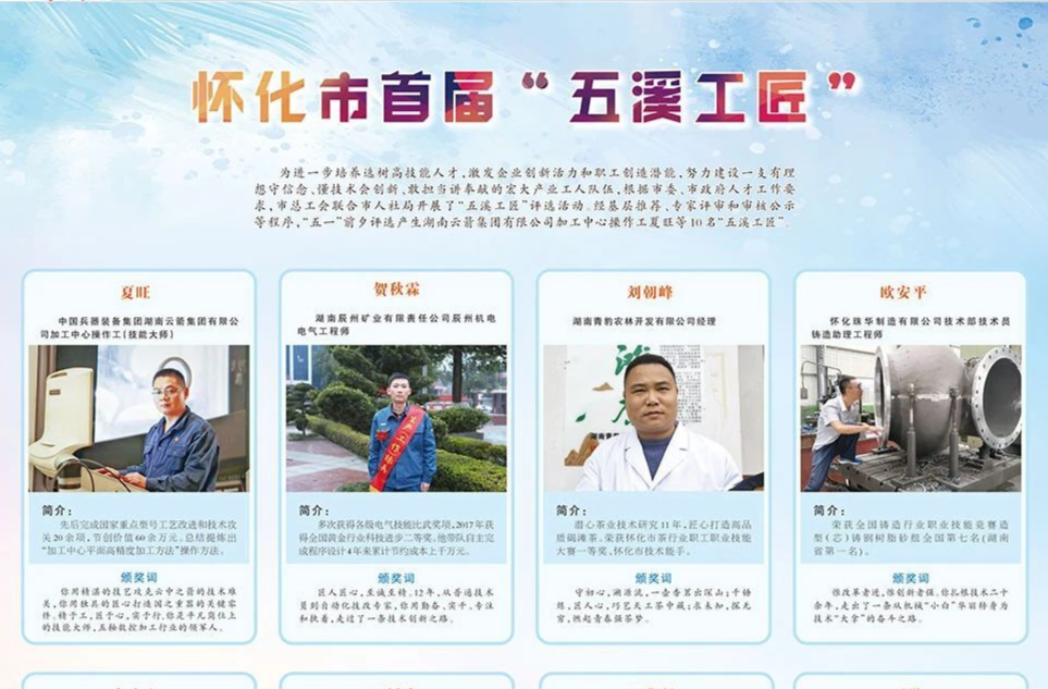 懷化市首屆“五溪工匠”名單來了，是他們→